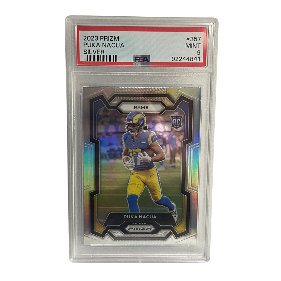 2023 Panini Prizm Puka Nacua Rookie Silver Prizm RC #357 PSA 9